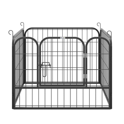 PawHut Heavy Duty Dog Pens Pet Puppy Metal PlayPen 4 Panel Foldable Dog Crate Kennel 82 x 82 x 60 cm