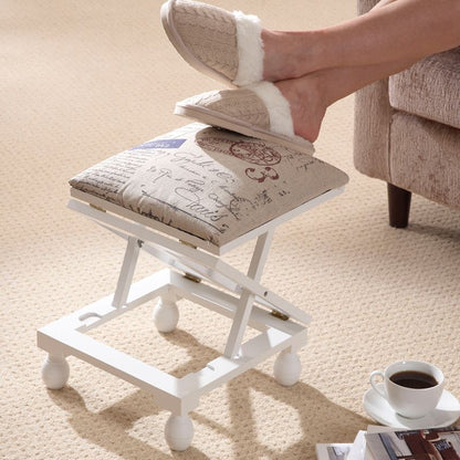 Greenhurst Adjustable Height Foot Rest Stool White