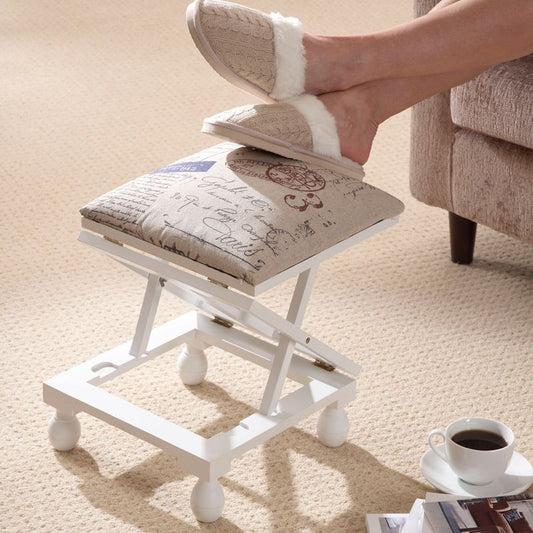 Greenhurst Adjustable Height Foot Rest Stool White