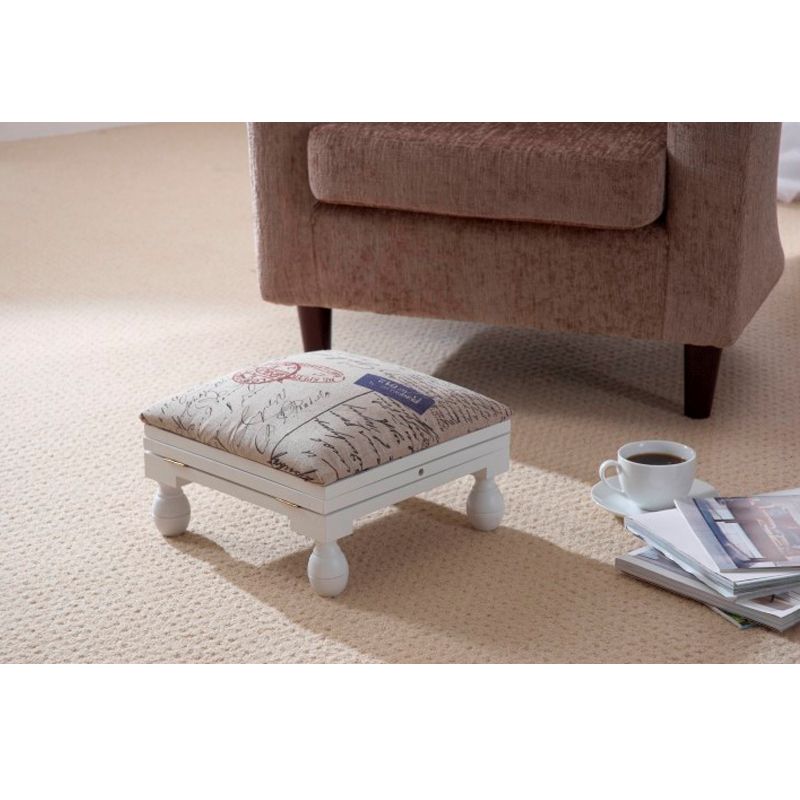 Greenhurst Adjustable Height Foot Rest Stool White