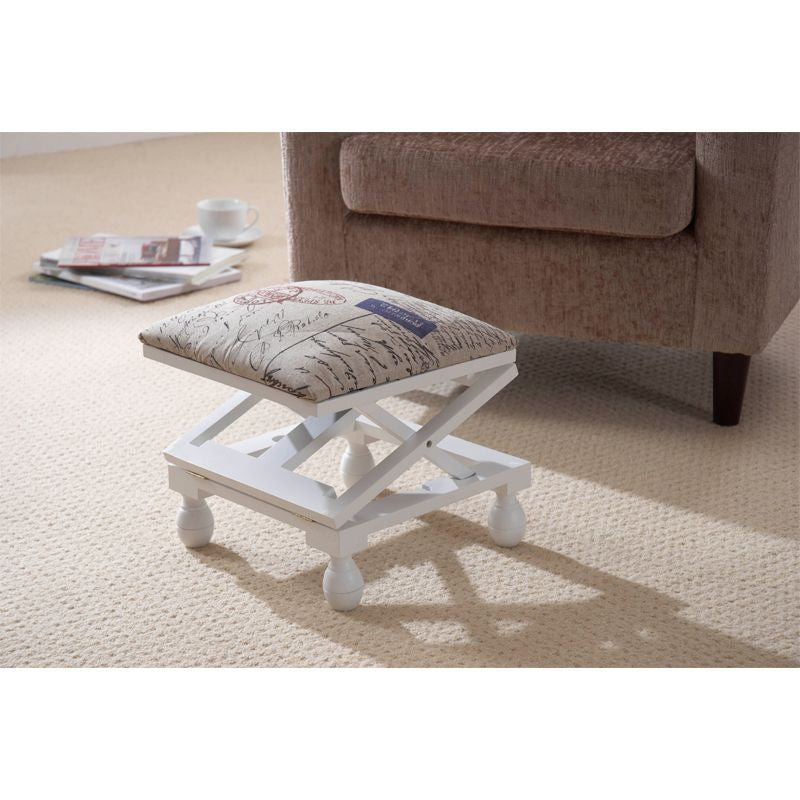 Greenhurst Adjustable Height Foot Rest Stool White