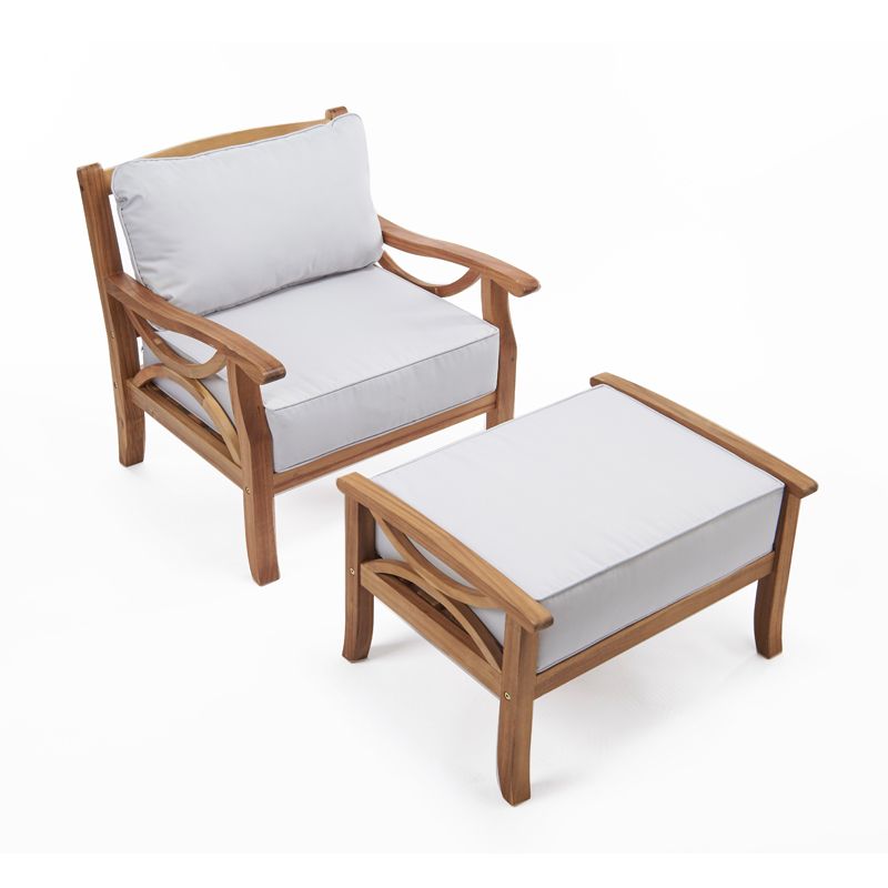 Greenhurst Armchair and Footrest Natural