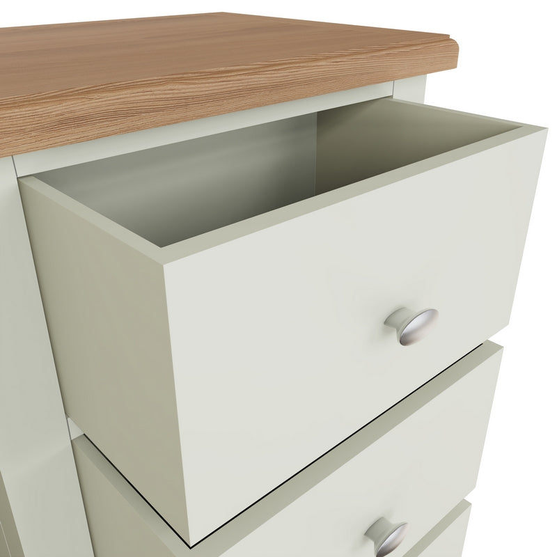 Norfolk Furniture Portchester Tall Chest of Drawers Oak White 5 Drawers