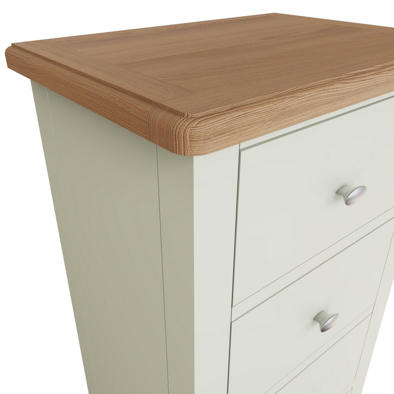 Norfolk Furniture Portchester Tall Chest of Drawers Oak White 5 Drawers