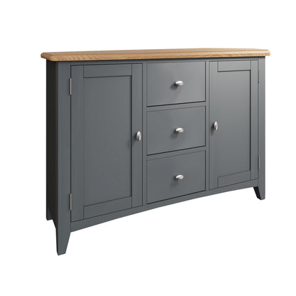 Norfolk Furniture Portchester Large Sideboard Oak Grey 3 Drawers