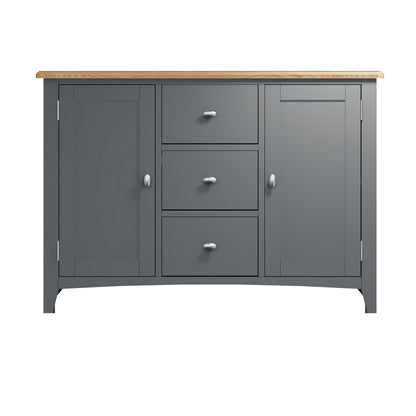 Norfolk Furniture Portchester Large Sideboard Oak Grey 3 Drawers