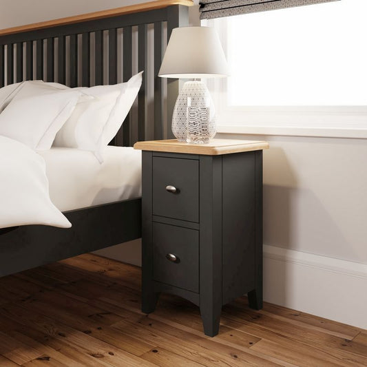 Norfolk Furniture Portchester Bedside Table Oak Grey 2 Drawers