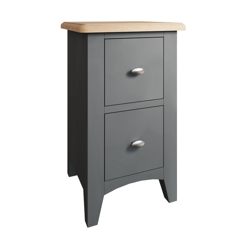 Norfolk Furniture Portchester Bedside Table Oak Grey 2 Drawers