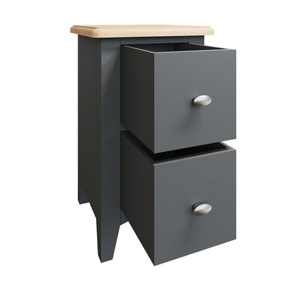 Norfolk Furniture Portchester Bedside Table Oak Grey 2 Drawers