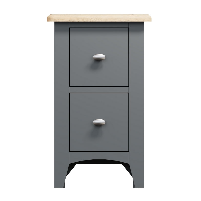 Norfolk Furniture Portchester Bedside Table Oak Grey 2 Drawers