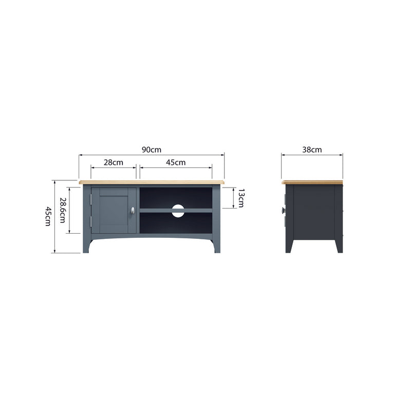 Norfolk Furniture Portchester TV Unit Oak Grey