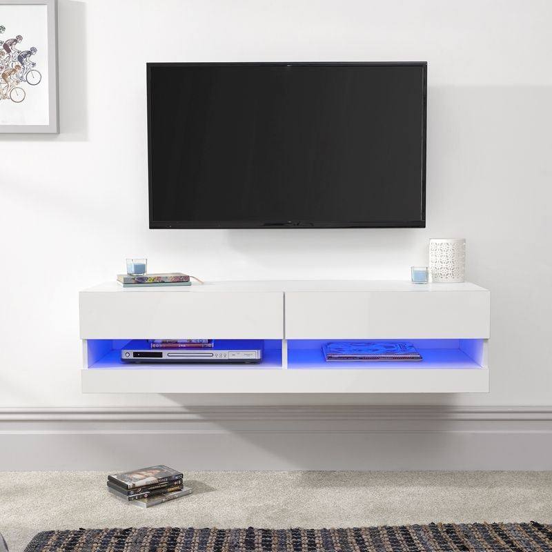 GFW Galicia TV Unit White 2 Shelves