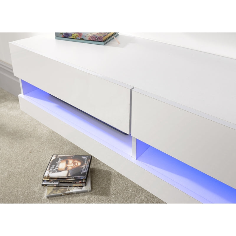 GFW Galicia TV Unit White 2 Shelves