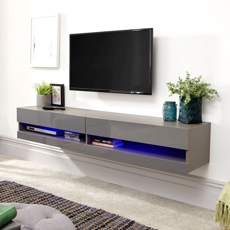 Galicia TV Unit Grey 2 Shelves 2 Doors