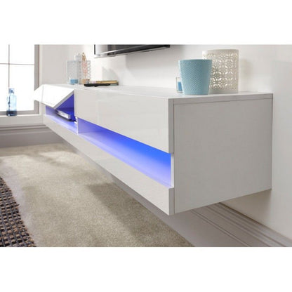 GFW Galicia TV Unit White 2 Shelves 2 Doors