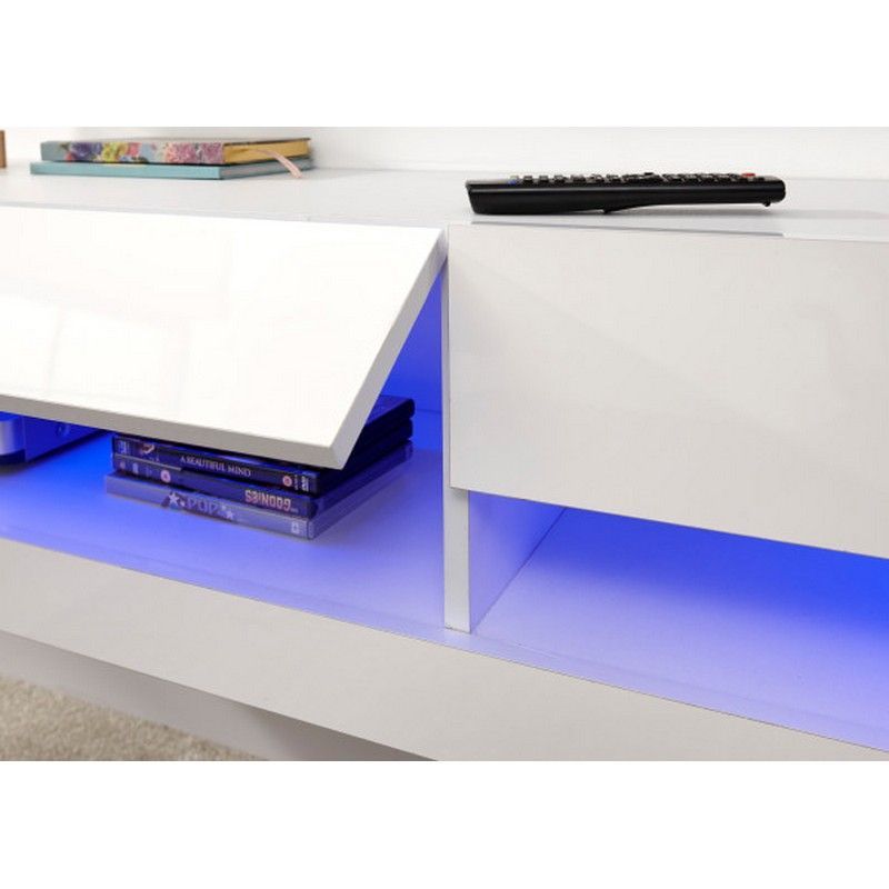 GFW Galicia TV Unit White 2 Shelves 2 Doors