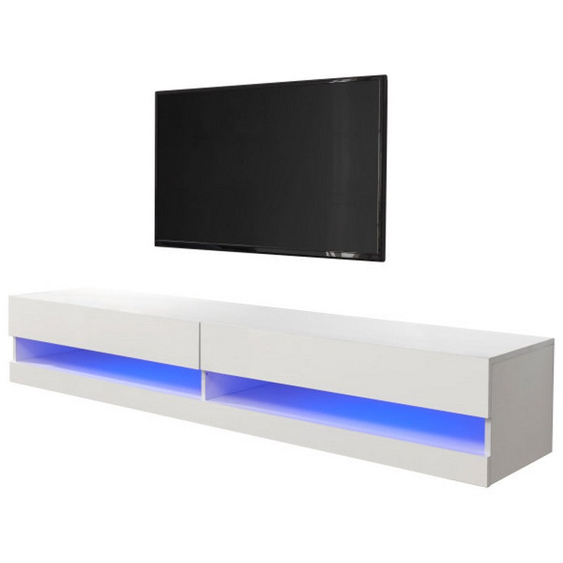 GFW Galicia TV Unit White 2 Shelves 2 Doors