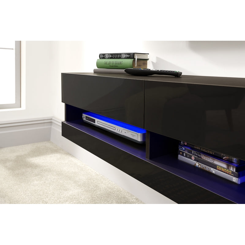 GFW Galicia TV Unit Black 2 Shelves