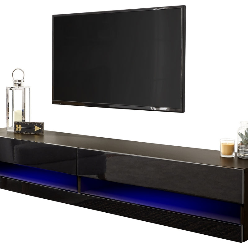 GFW Galicia TV Unit Black 2 Shelves