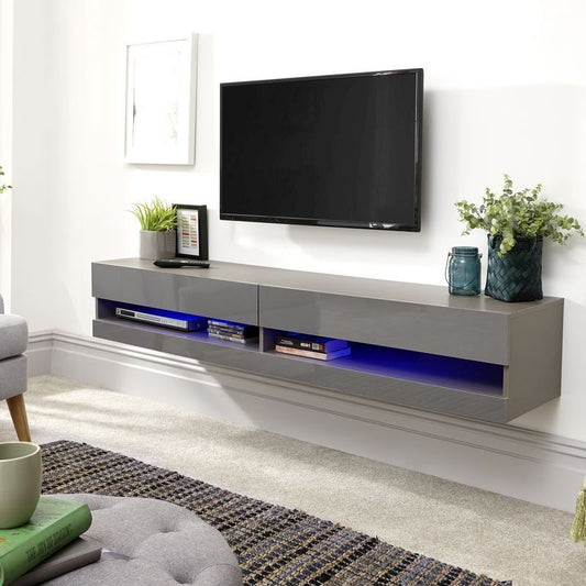 GFW Galicia TV Unit Grey 2 Shelves