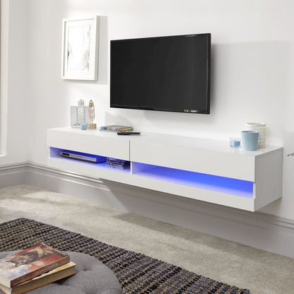 GFW Galicia TV Unit White 2 Shelves