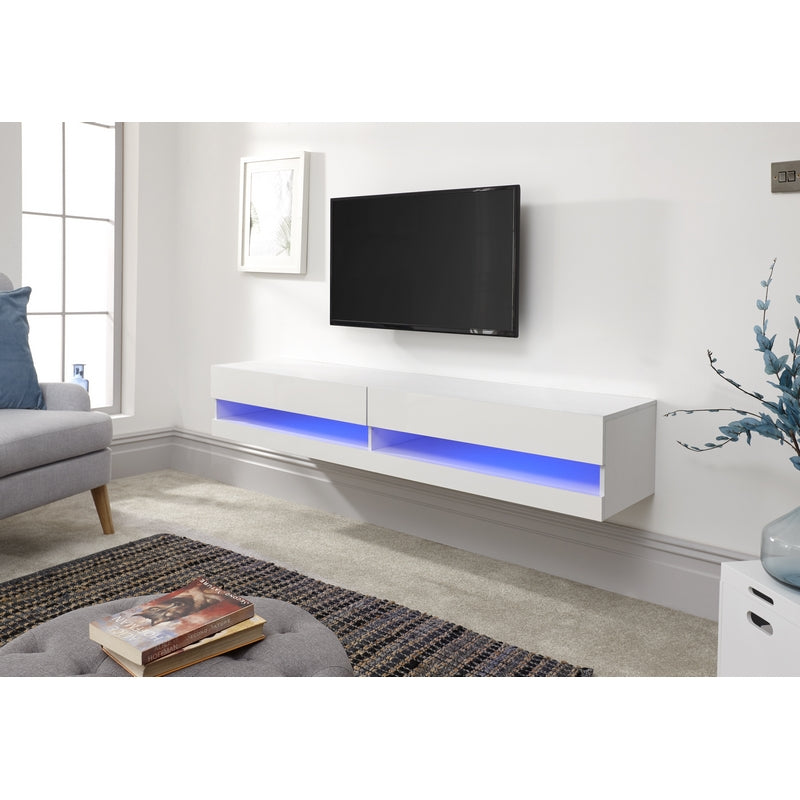 GFW Galicia TV Unit White 2 Shelves