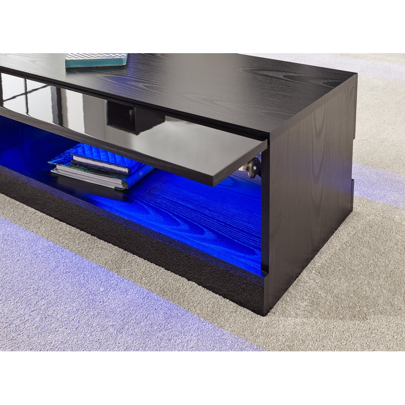 GFW Galicia Extending Coffee Table Black 1 Shelf 75cm