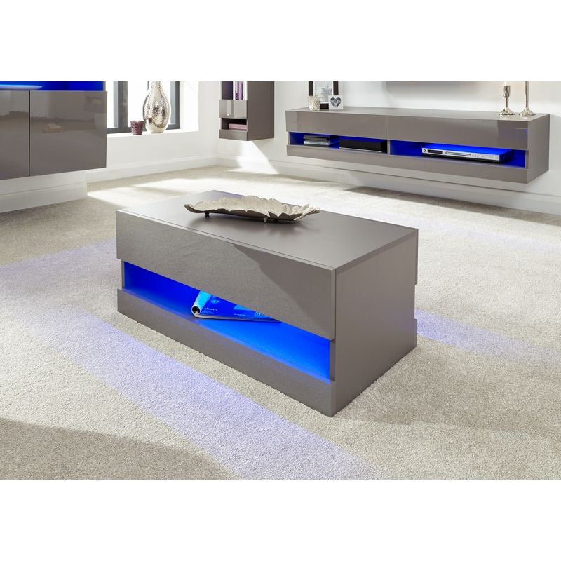 GFW Galicia Extending Coffee Table Grey 1 Shelf 75cm