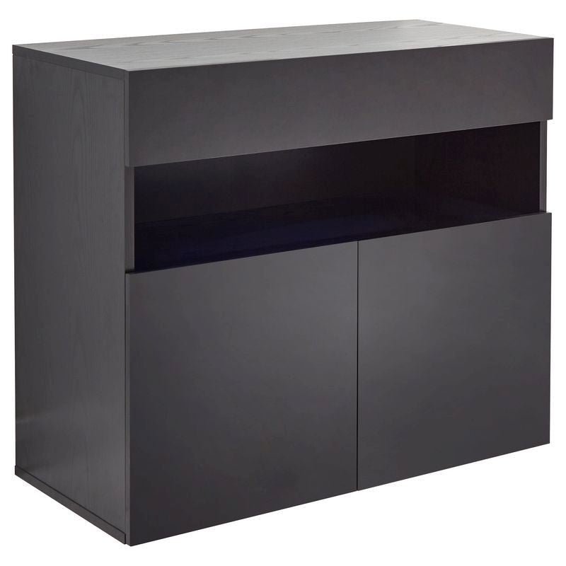 GFW Galicia Sideboard Black 3 Doors 3 Shelves