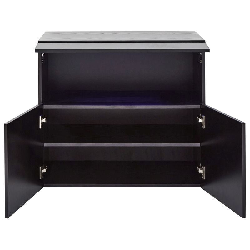 GFW Galicia Sideboard Black 3 Doors 3 Shelves