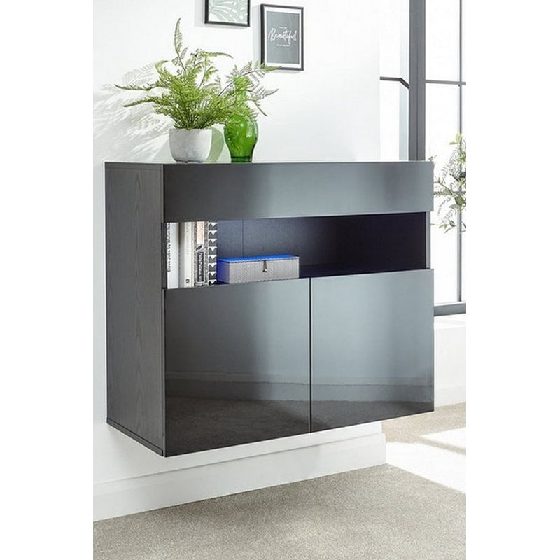 Galicia Sideboard Black 3 Doors 3 Shelves