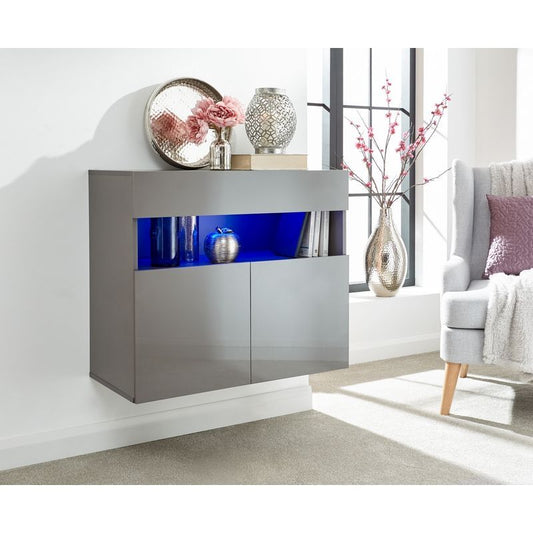 GFW Galicia Sideboard Grey 3 Doors 3 Shelves