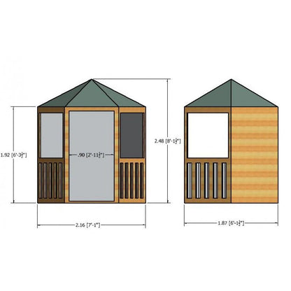 Shire Shire Gazebo Garden Arbour (7' x 6')