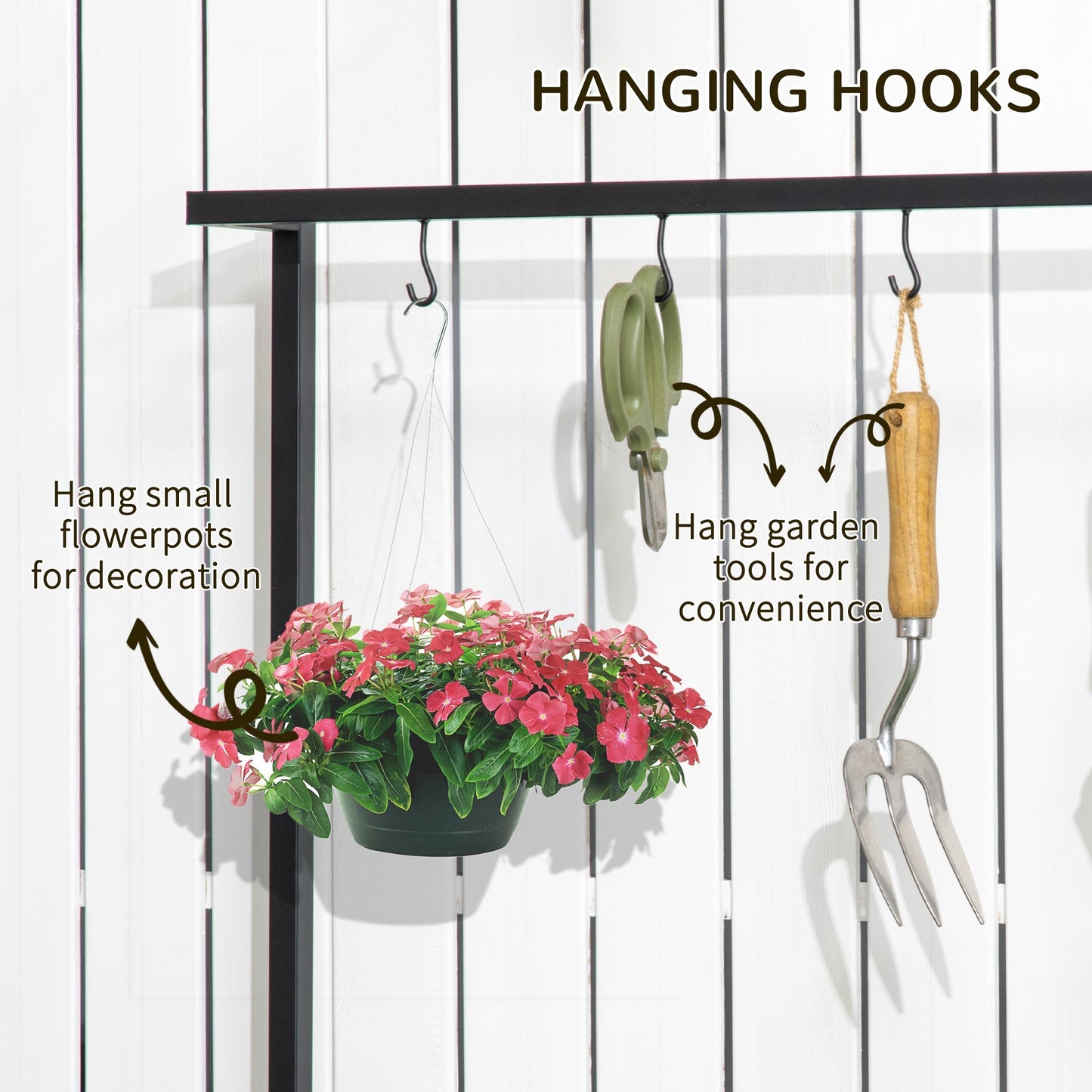 3 Tiered Plant Stand with Hanging Hooks