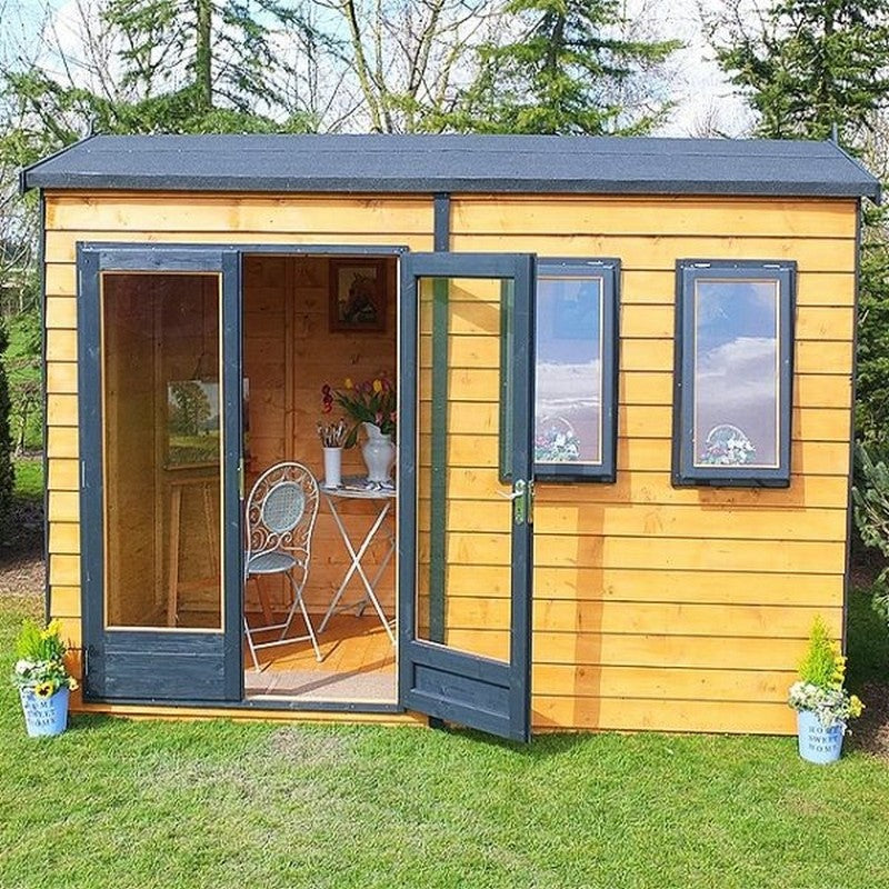 Shire Shire Drayton 7' 3" x 9' 10" Reverse Apex Garden Studio - Premium Dip Treated Overlap