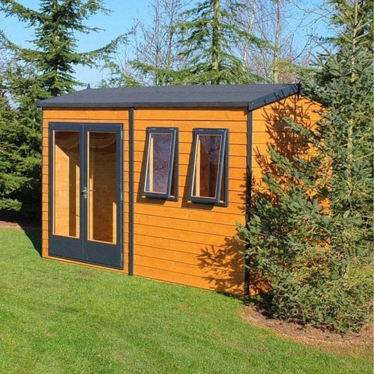 Shire Shire Drayton 10' 4" x 9' 10" Reverse Apex Garden Studio - Premium Dip Treated Tongue & Groove