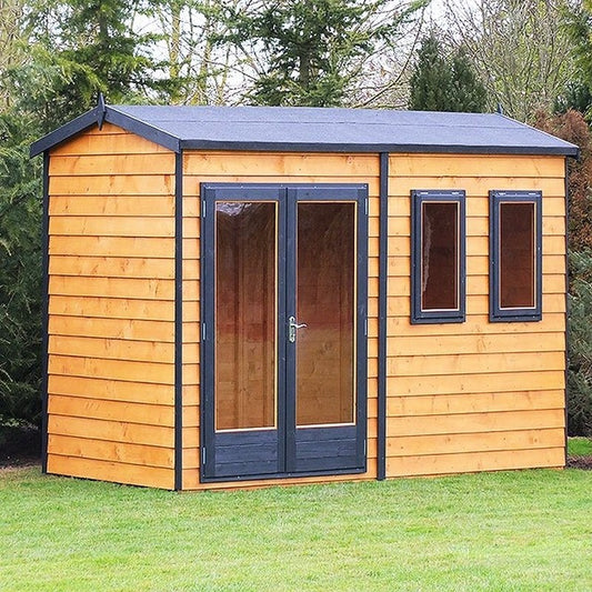 Shire Shire Drayton 7' 3" x 11' 9" Reverse Apex Garden Studio - Premium Dip Treated Tongue & Groove