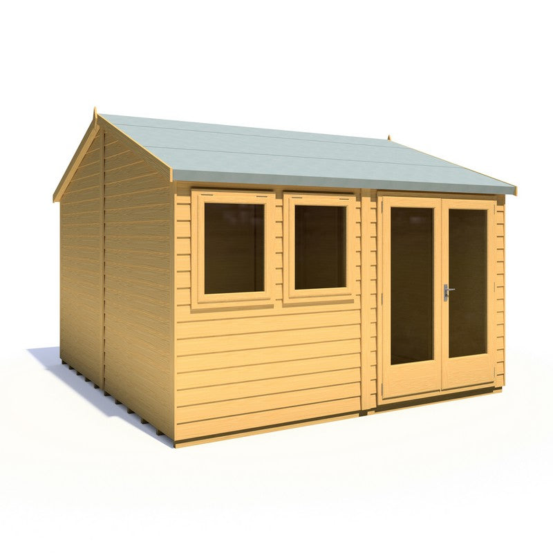 Shire Shire Drayton 12' 11" x 12' 5" Reverse Apex Garden Studio - Premium Dip Treated Tongue & Groove