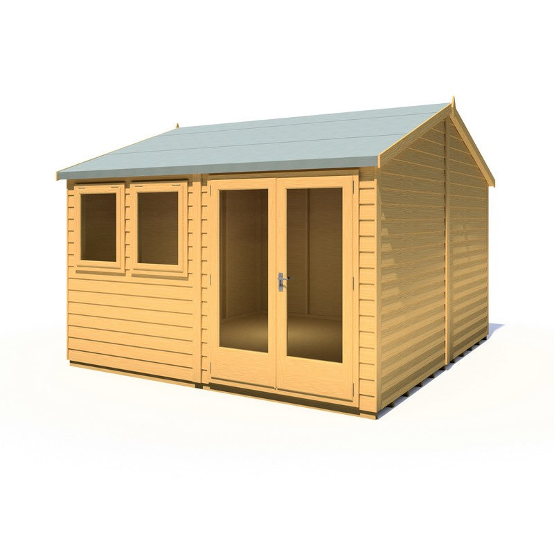 Shire Shire Drayton 12' 11" x 12' 5" Reverse Apex Garden Studio - Premium Dip Treated Tongue & Groove