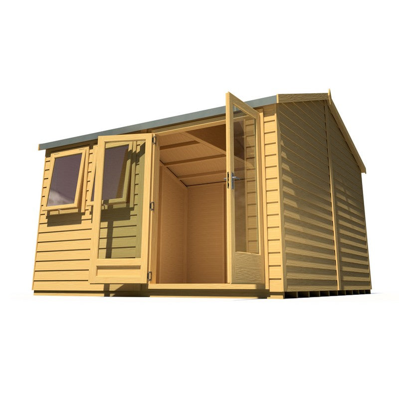 Shire Shire Drayton 12' 11" x 12' 5" Reverse Apex Garden Studio - Premium Dip Treated Tongue & Groove