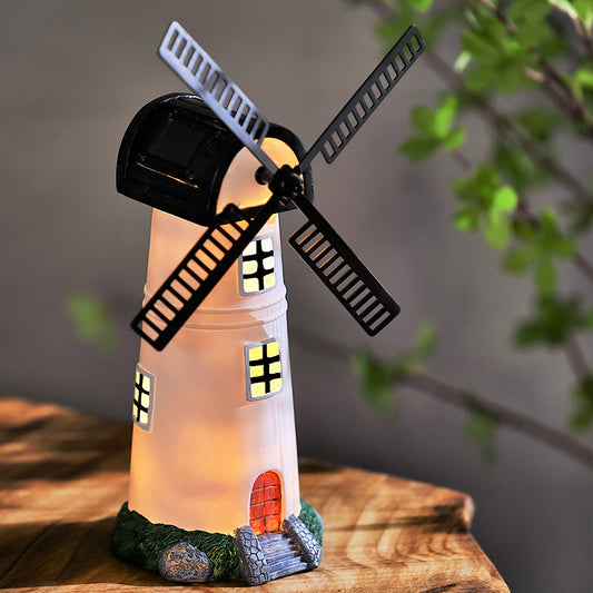 Bright Garden Windmill Solar Garden Light Ornament Decoration 2 Warm White LED - 23.5cm by Bright Garden