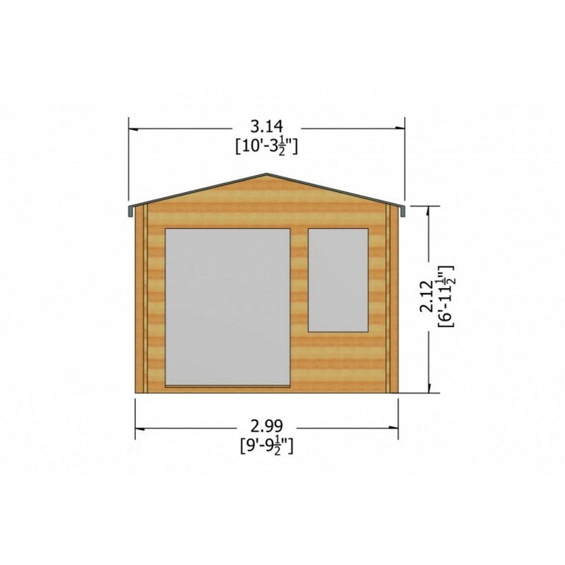 Shire Shire Glenmore 9' 9" x 7' 10" Apex Log Cabin - Premium 28mm Cladding Tongue & Groove