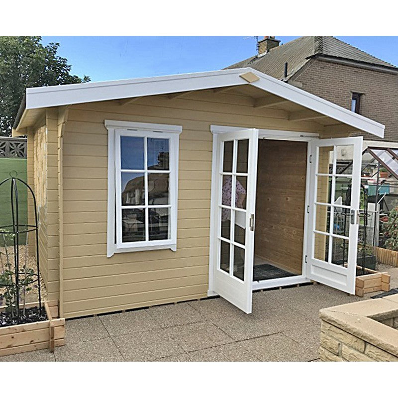 Shire Shire Glenmore 9' 9" x 7' 10" Apex Log Cabin - Premium 34mm Cladding Tongue & Groove