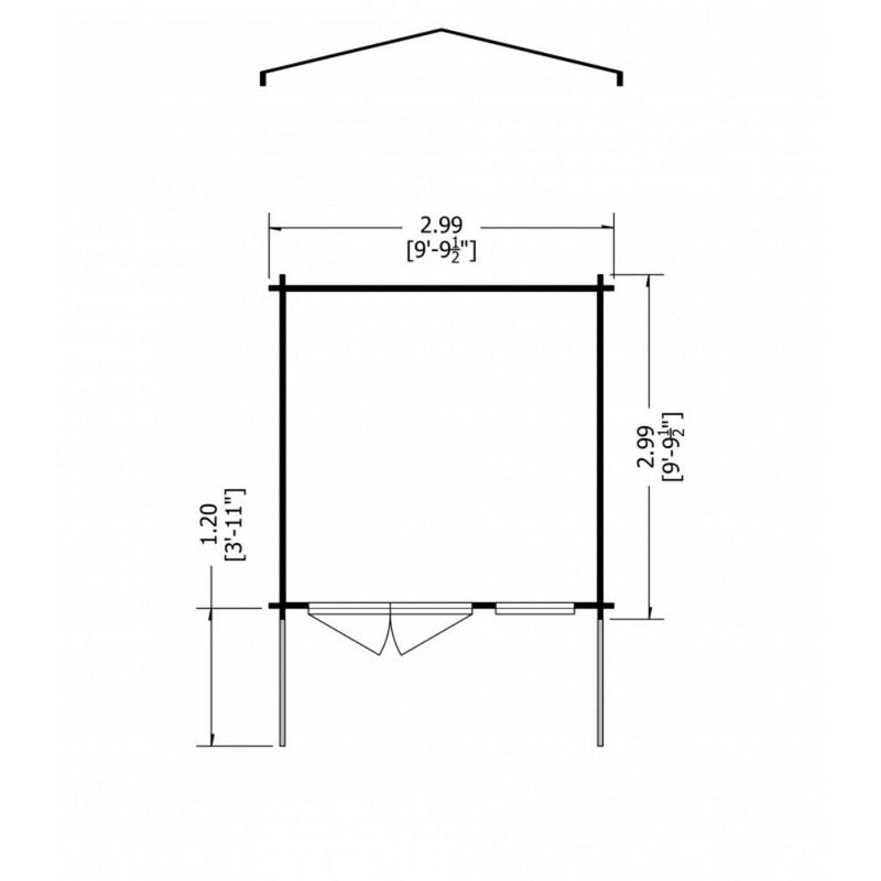 Shire Shire Glenmore 9' 9" x 9' 9" Apex Log Cabin - Premium 28mm Cladding Tongue & Groove