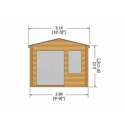 Shire Shire Glenmore 9' 9" x 9' 9" Apex Log Cabin - Premium 28mm Cladding Tongue & Groove