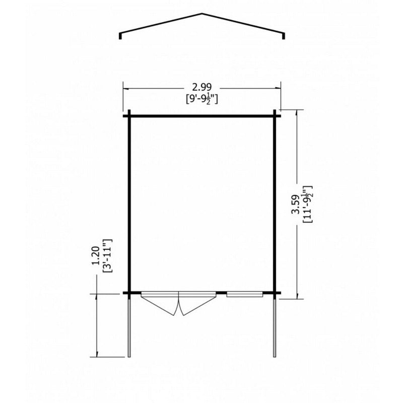 Shire Shire Glenmore 9' 9" x 11' 9" Apex Log Cabin - Premium 28mm Cladding Tongue & Groove