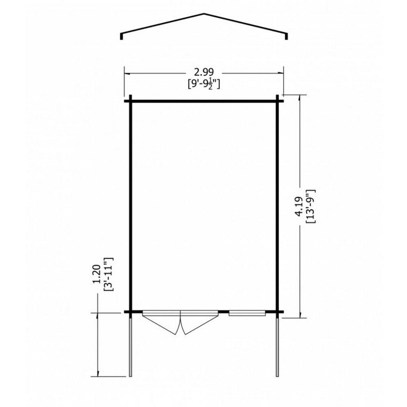 Shire Shire Glenmore 9' 9" x 13' 8" Apex Log Cabin - Premium 28mm Cladding Tongue & Groove