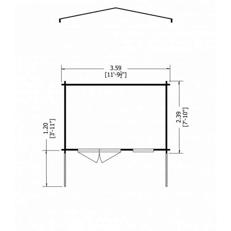 Shire Shire Glenmore 11' 9" x 7' 10" Apex Log Cabin - Premium 28mm Cladding Tongue & Groove