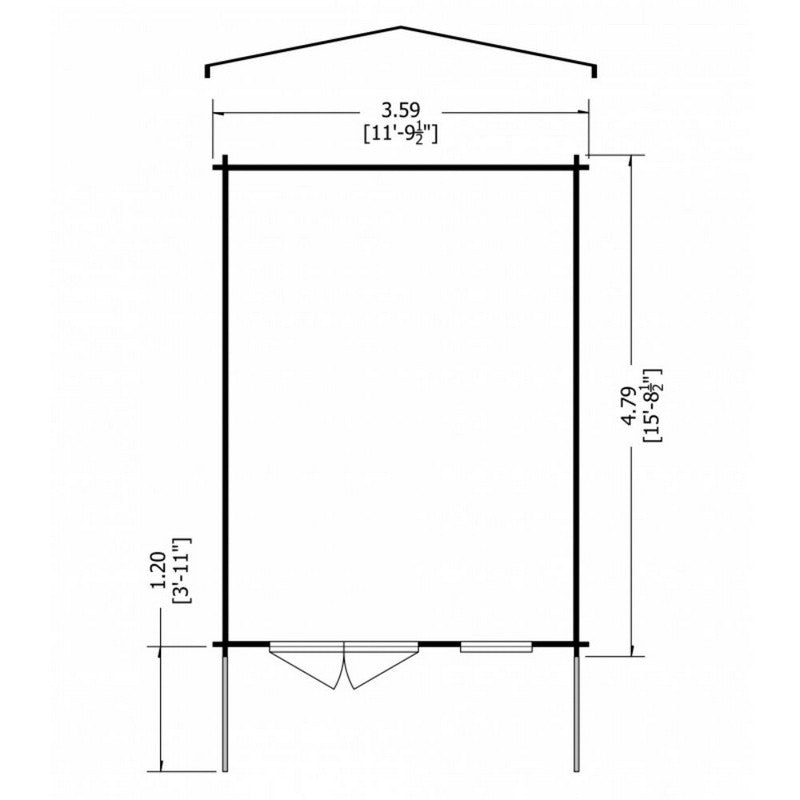 Shire Shire Glenmore 11' 9" x 15' 8" Apex Log Cabin - Premium 28mm Cladding Tongue & Groove