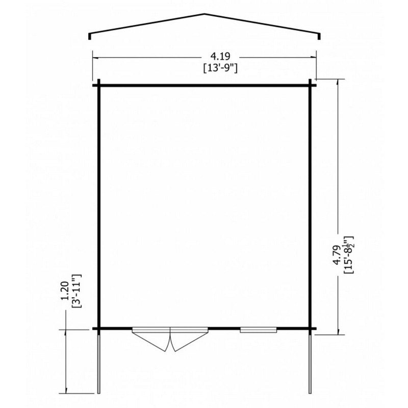 Shire Shire Glenmore 13' 8" x 15' 8" Apex Log Cabin - Premium 28mm Cladding Tongue & Groove